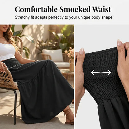 Women’s Smocked High-Waist Maxi Skirt