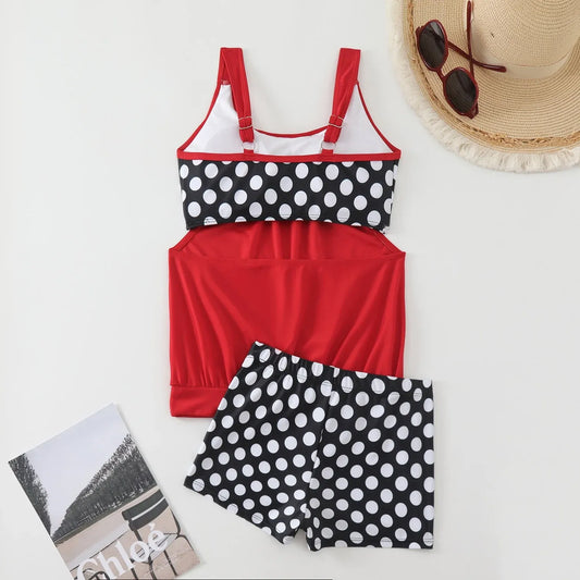 Women’s Polka Dot Tankini Swim Set