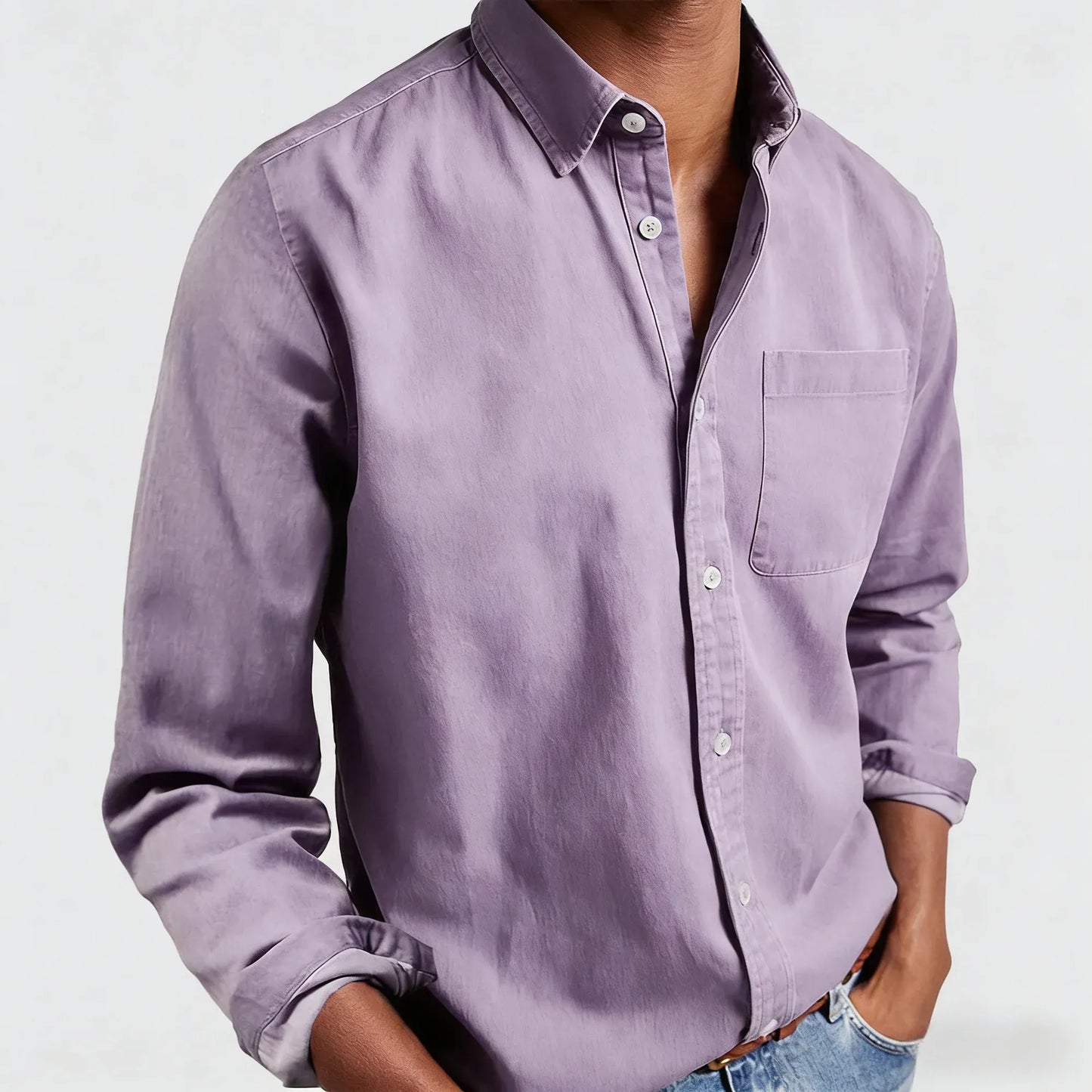 Men’s Casual Button-Up Cotton Shirt
