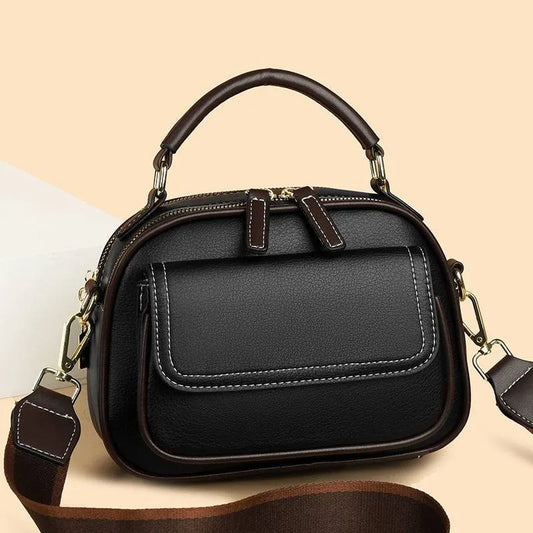 Structured Leather-Look Crossbody Bag