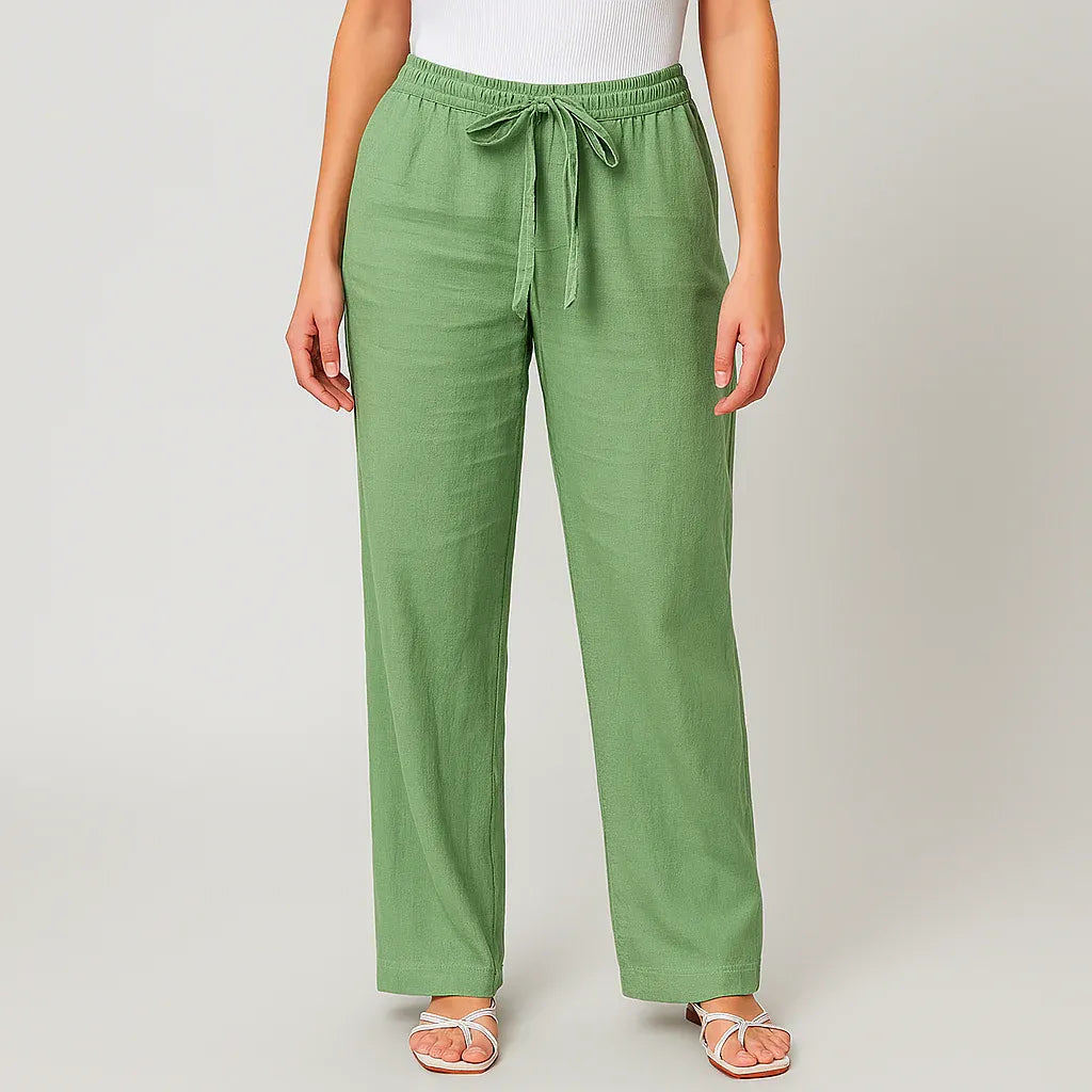 Women’s Lightweight Linen Wide-Leg Pants