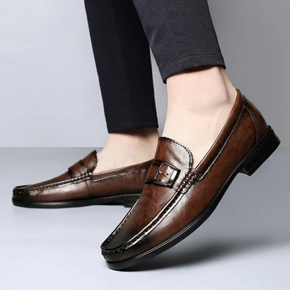 Men’s Buckle Accent Slip-On Dress Loafers