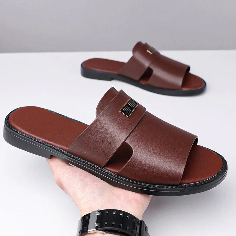 Men’s Cross-Strap Open-Toe Slide Sandals