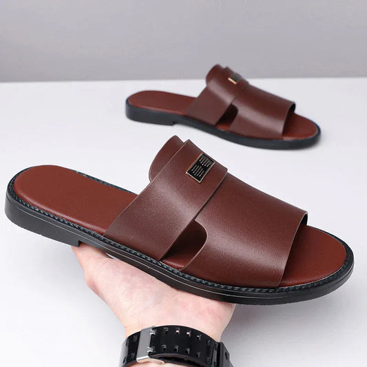 Men’s Cross-Strap Open-Toe Slide Sandals