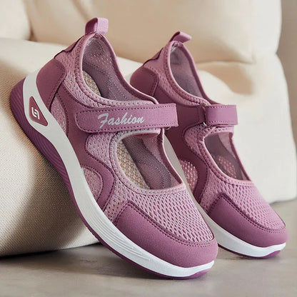 Women’s Breathable Hook-and-Loop Comfort Walking Shoes