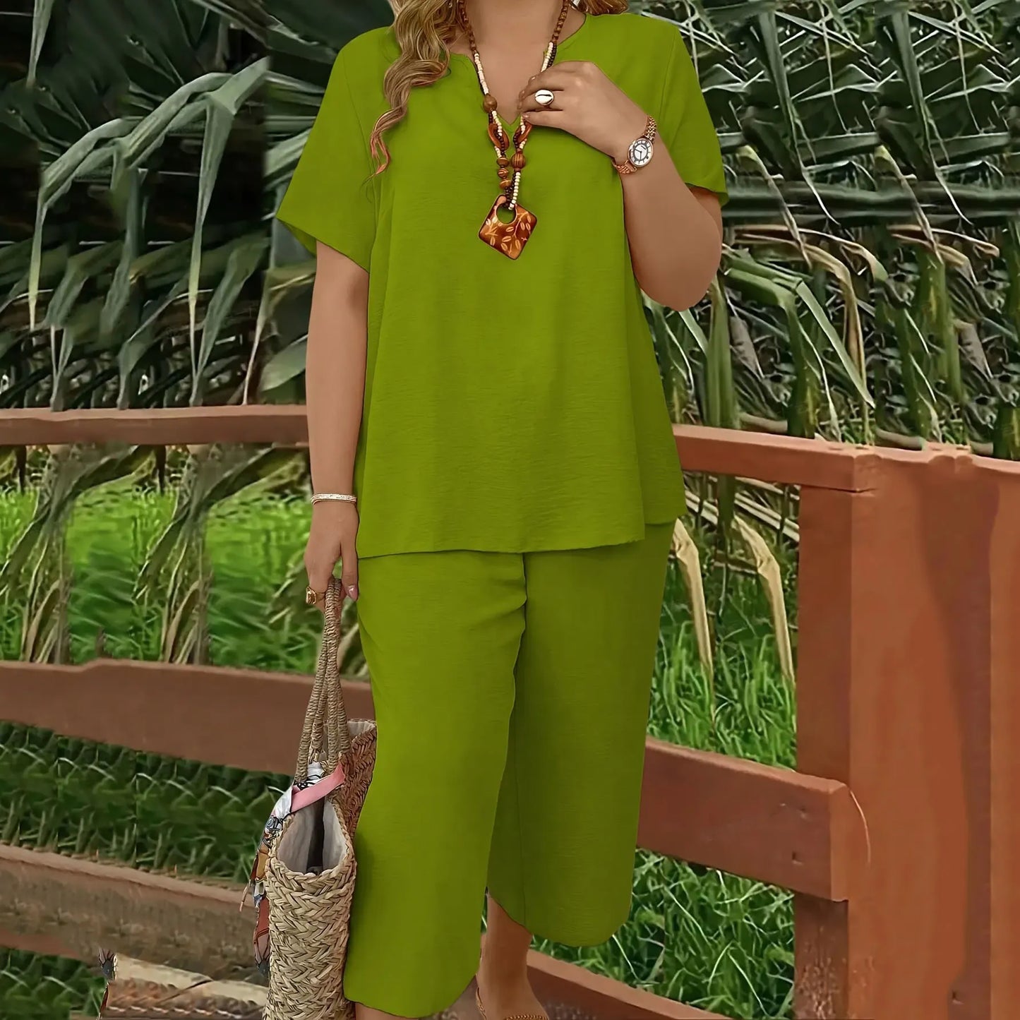 Women’s Casual Two-Piece Top and Pants Set