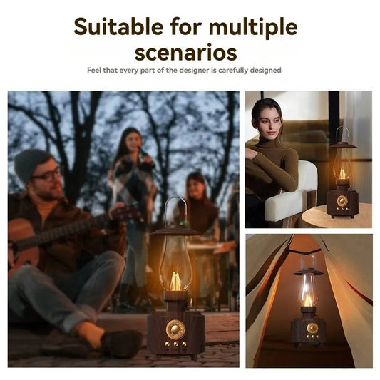 Retro Lantern Bluetooth Speaker with Ambient Light