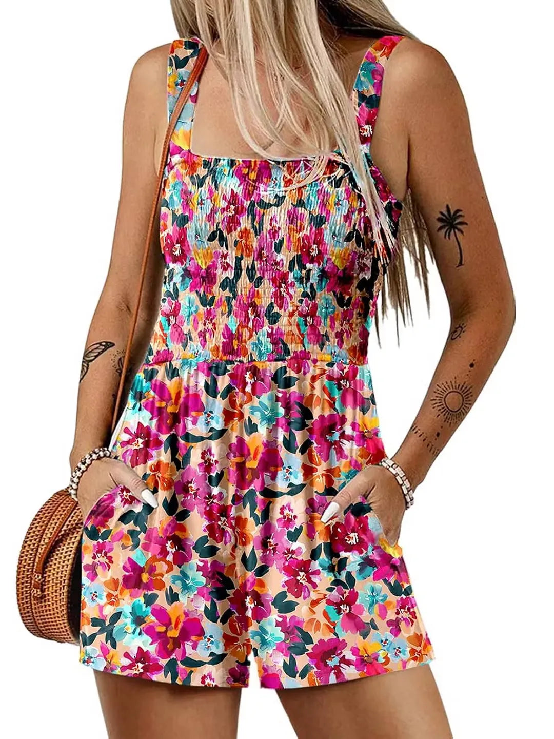 Women’s Smocked Floral Summer Romper