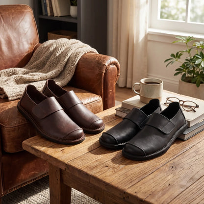 Men’s Classic Leather-Look Slip-On Loafers