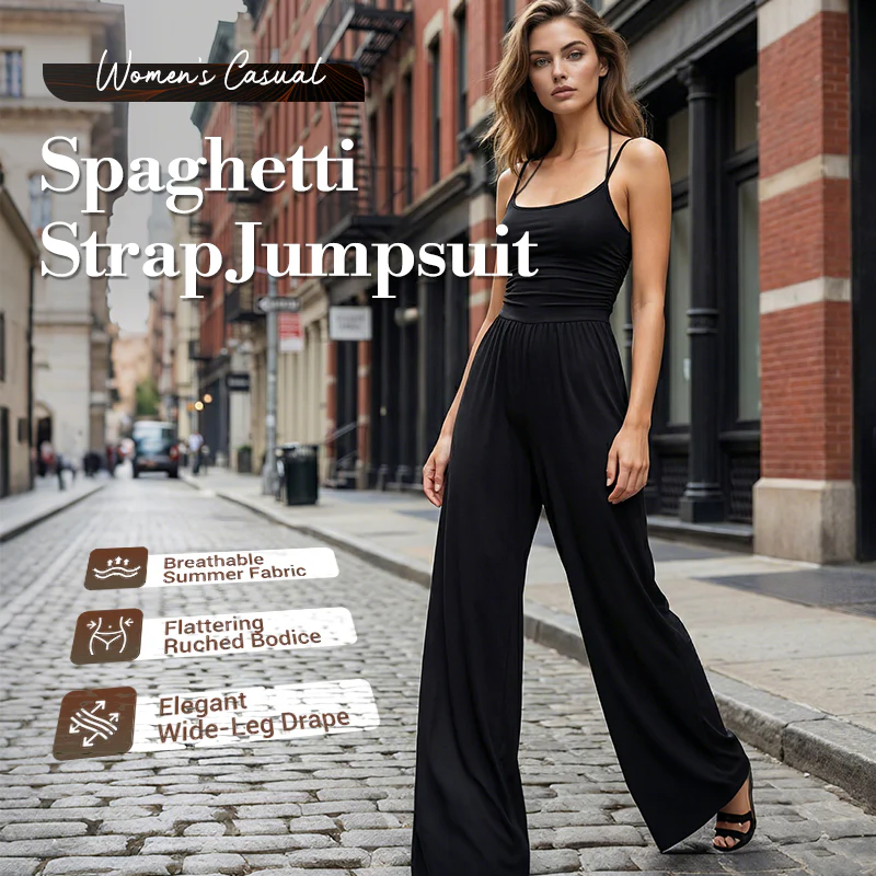 Women’s Casual Spaghetti Strap Wide-Leg Jumpsuit