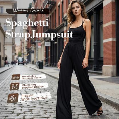 Women’s Casual Spaghetti Strap Wide-Leg Jumpsuit