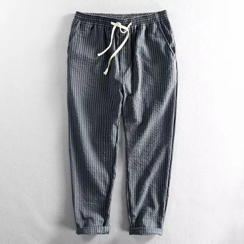Men’s Striped Drawstring Casual Pants