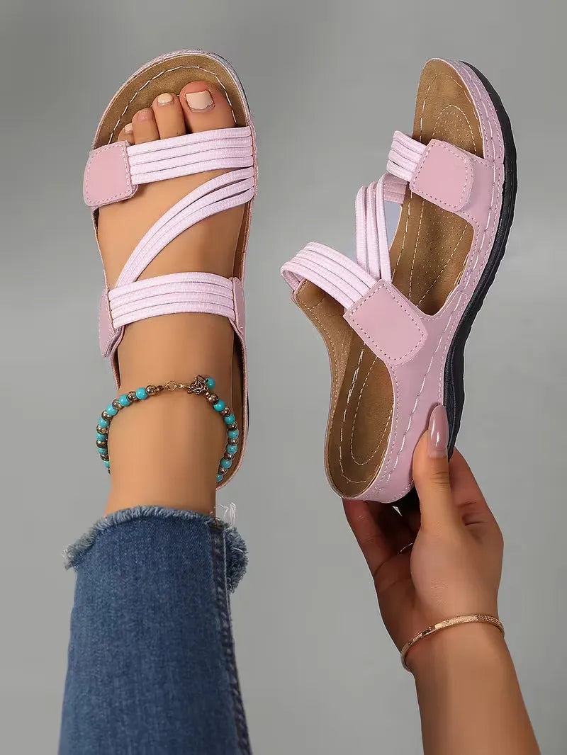Women’s Elastic Strap Comfort Slide Sandals