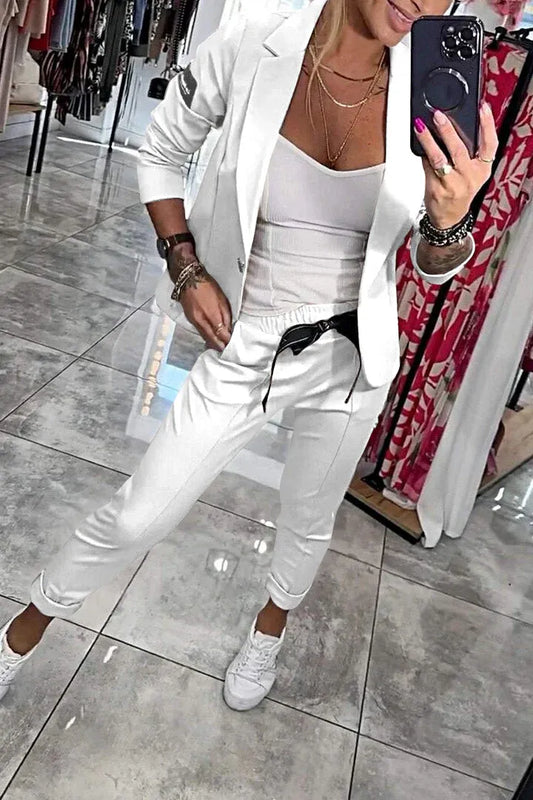 Women’s Casual Blazer and Pants 2-Piece Set