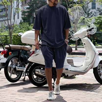 Men’s Oversized Short-Sleeve T-Shirt and Shorts Set