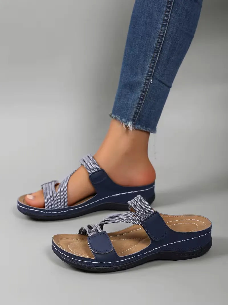 Women’s Elastic Strap Comfort Slide Sandals