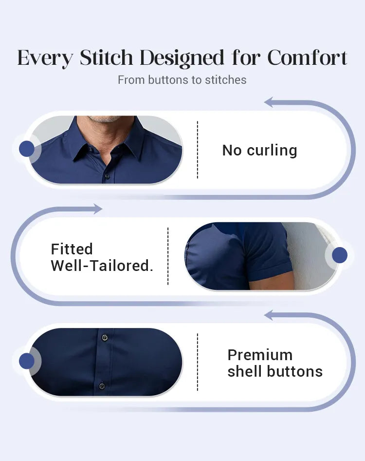 Men’s Short Sleeve Wrinkle-Resistant Button-Up Shirt