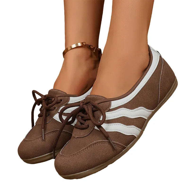 Retro Wave Stripe Lace-Up Sneakers