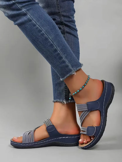 Women’s Elastic Strap Comfort Slide Sandals