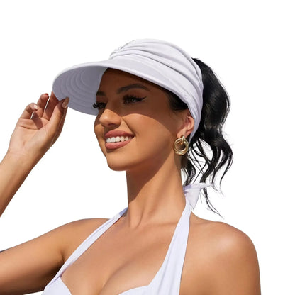Women’s Wide Brim Open-Top Sun Visor Hat