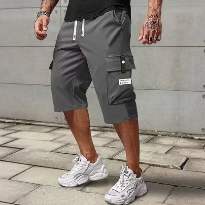 Men's Drawstring Cargo Capri Pants