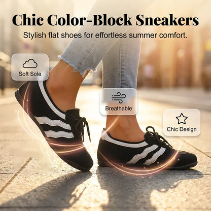 Retro Wave Stripe Lace-Up Sneakers