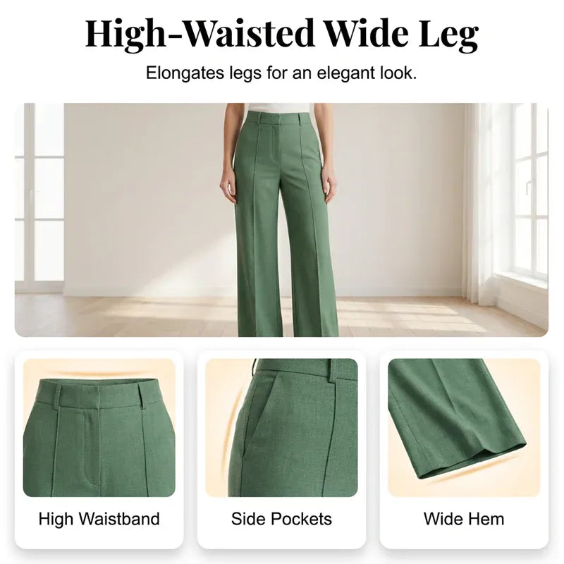 Women’s Sleeveless Crop Top & Wide-Leg Pants Set