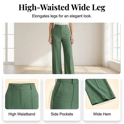 Women’s Sleeveless Crop Top & Wide-Leg Pants Set