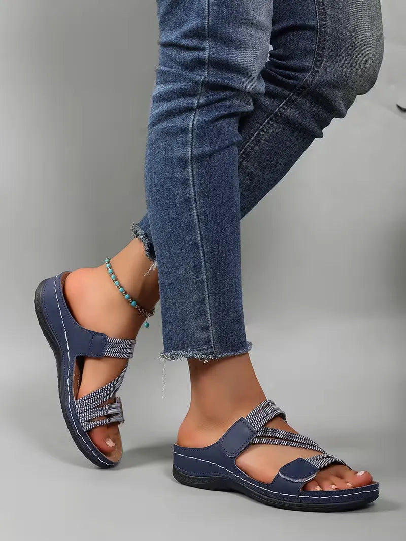 Women’s Elastic Strap Comfort Slide Sandals