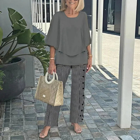 Women’s Relaxed Top and Printed Pants Set
