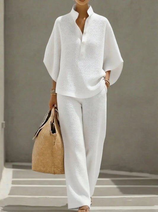 Women's Waffle Textured Lounge Set
