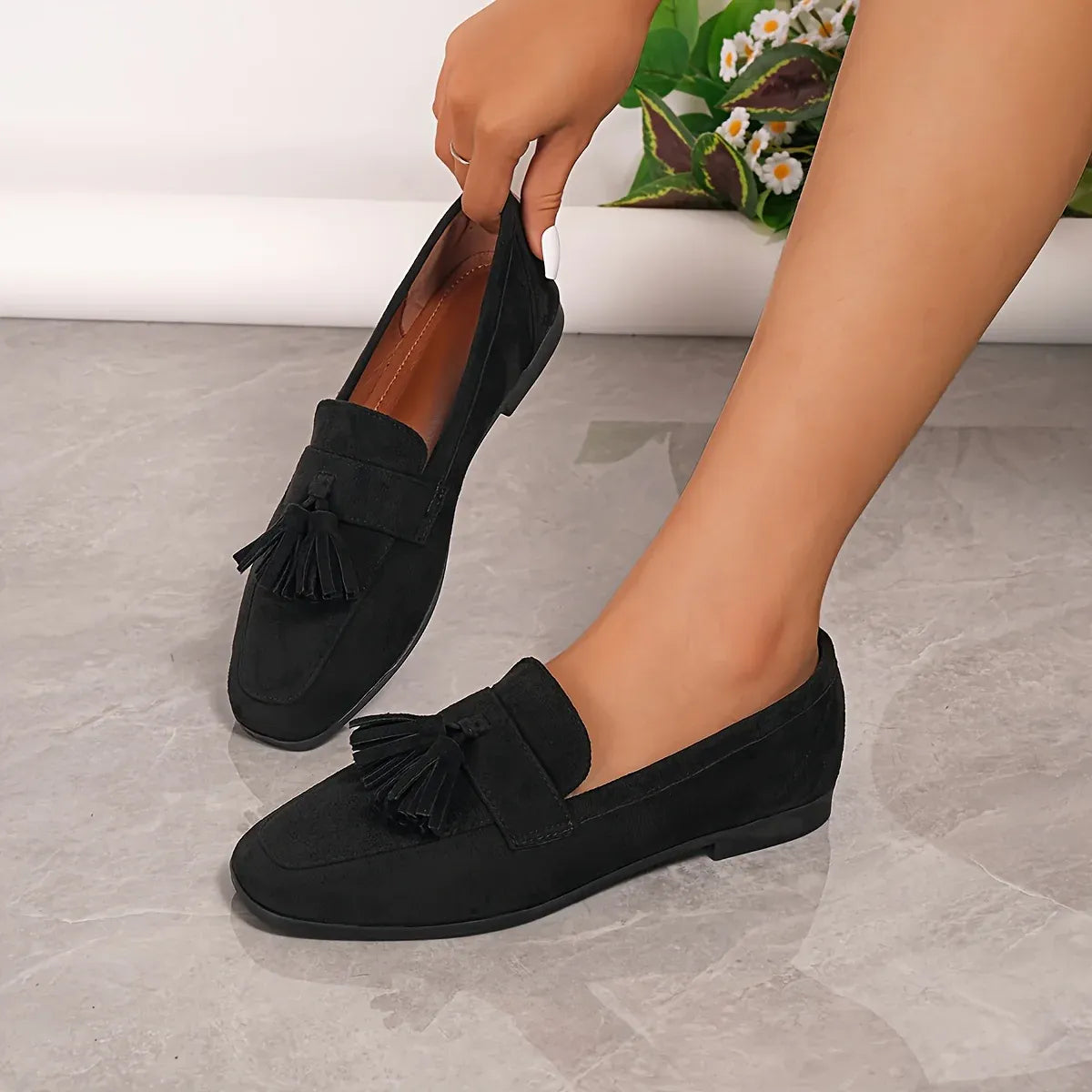 Women’s Suede-Look Tassel Loafers