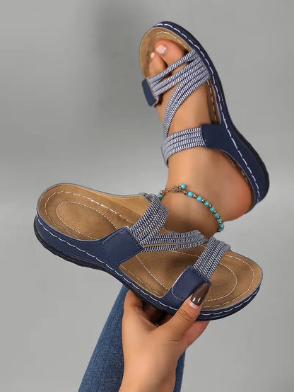 Women’s Elastic Strap Comfort Slide Sandals