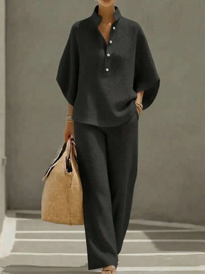 Women's Waffle Textured Lounge Set