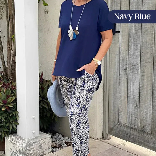 Women’s Casual Two-Piece Printed Pants Set