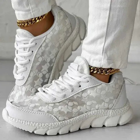 Women’s Floral Lace-Up Sneakers