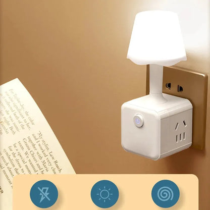 2-in-1 Plug-In LED Night Light with Power Outlet