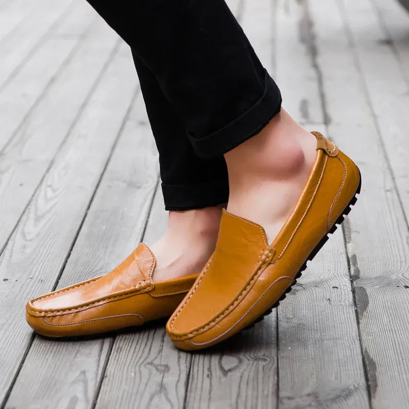 Men’s Leather-Look Slip-On Loafers