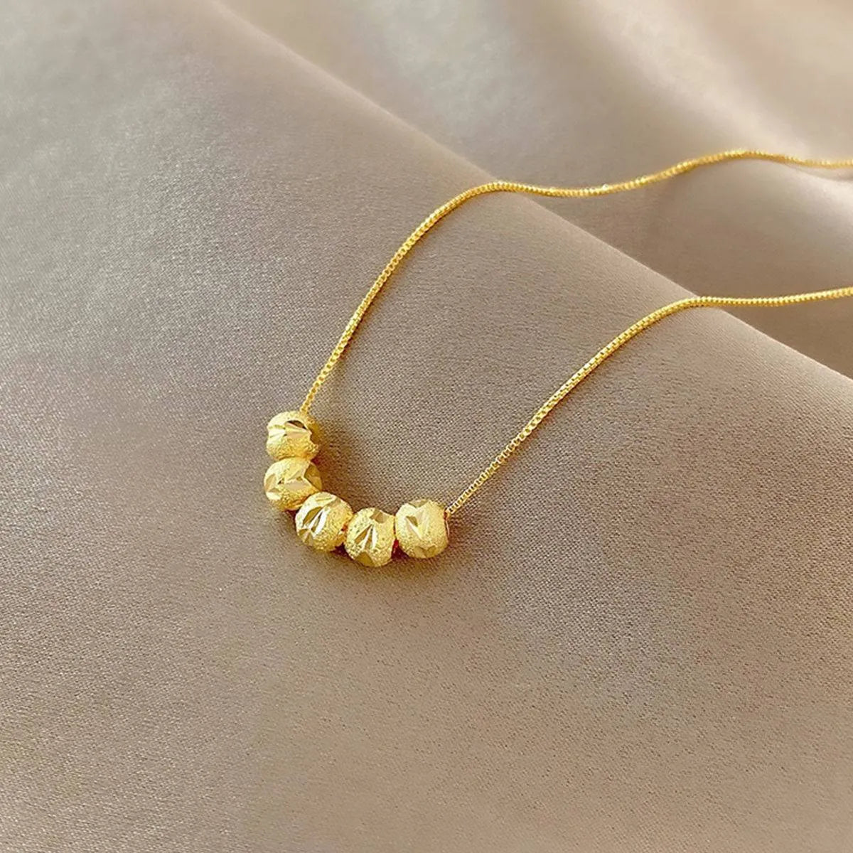 Gold-Tone Bead Necklace & Bracelet Set