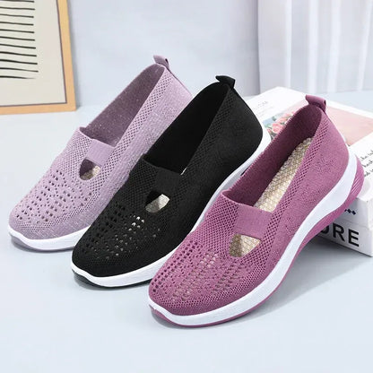 Women’s Breathable Knit Slip-On Walking Shoes