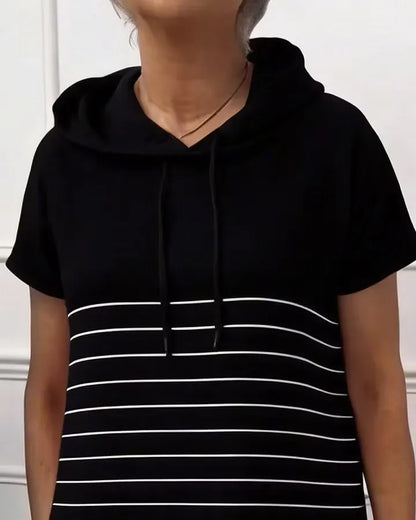 Women's Hooded Striped Casual Dress