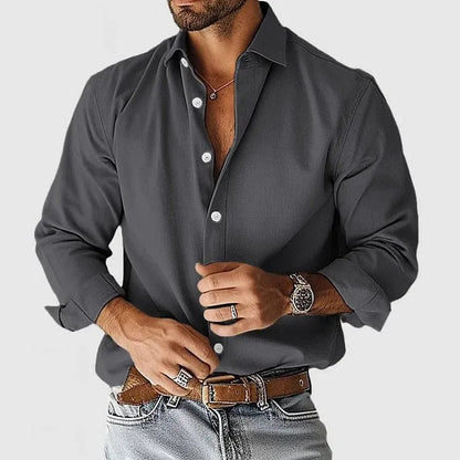 Men’s Relaxed Long Sleeve Button-Up Shirt