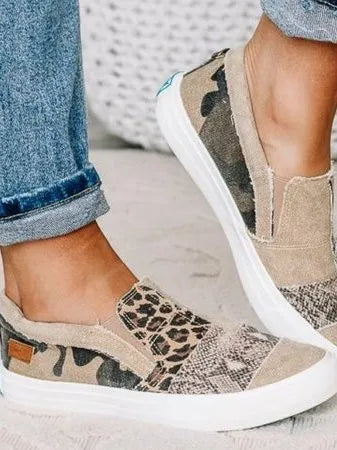 Trendy Slip-On Patchwork Comfort Sneakers