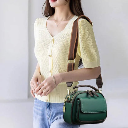 Structured Leather-Look Crossbody Bag