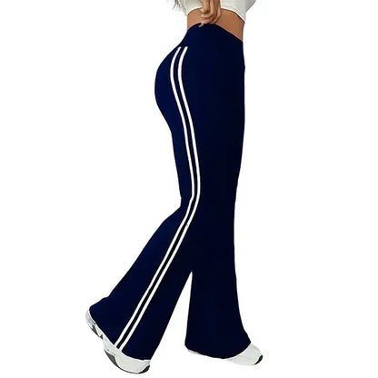 Women’s High-Waisted Flared Stripe Pants