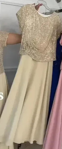 Elegant Sequin Top &amp; Midi Skirt Set
