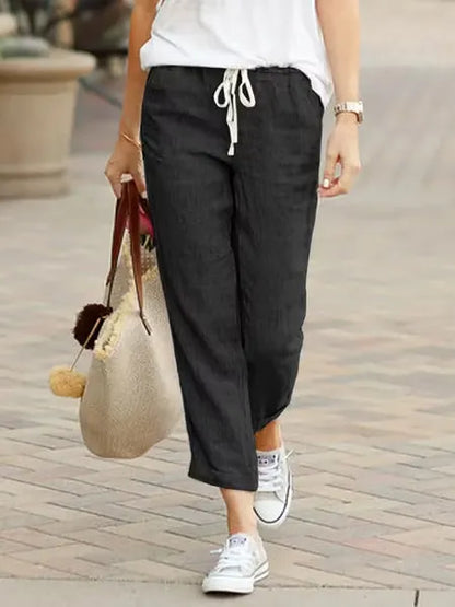 Women's Drawstring Ankle-Length Pants