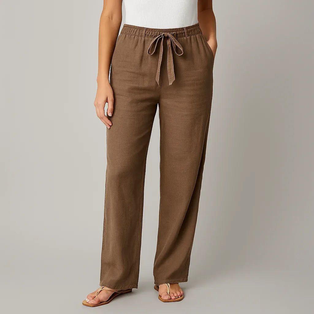 Women’s Lightweight Linen Wide-Leg Pants