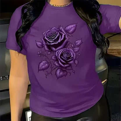 Women's Rose Graphic Crewneck T-Shirt