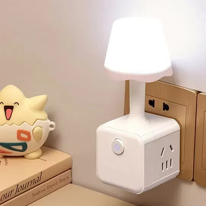 2-in-1 Plug-In LED Night Light with Power Outlet